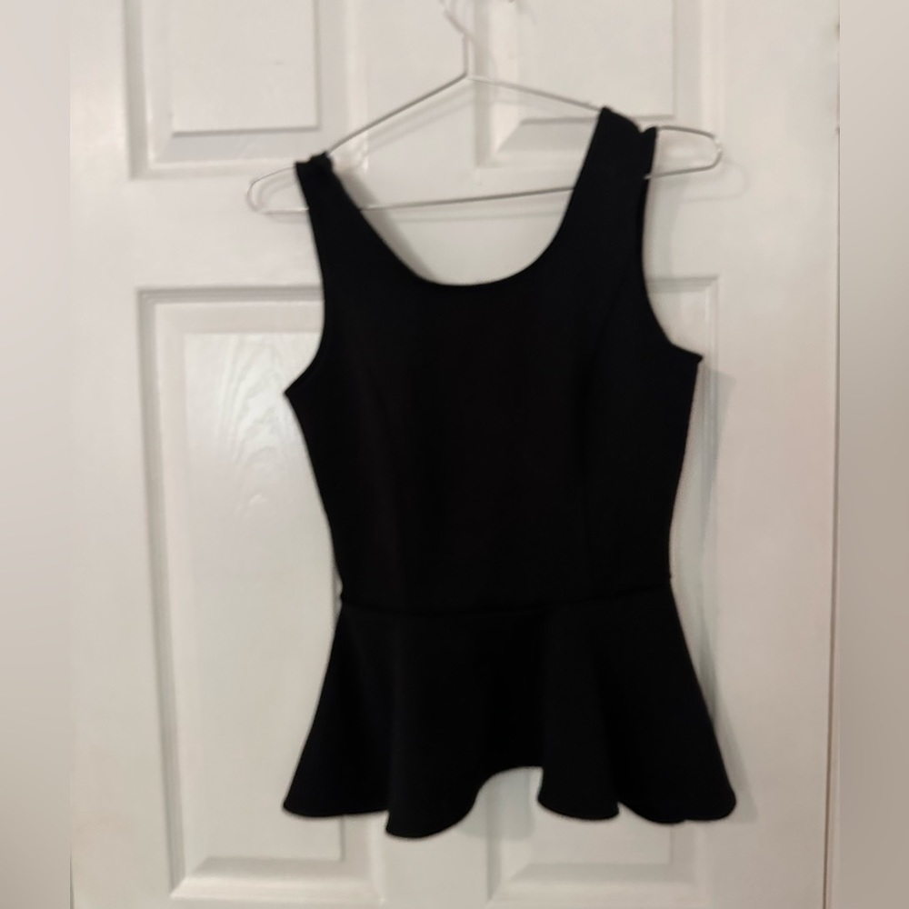 NWT Black Peplum Top